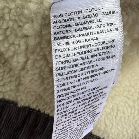 Levi’s Corduroy Sherpa Trucker Jacket Women’s XS Gray Faux Fur Lined - Picture 5 of 11